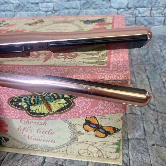 GVP Ceramic Travel Flat Iron Hair Straightener 1 Inch Rose Gold Anti Frizz - Picture 7 of 7